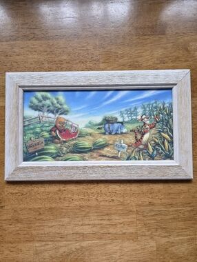 Winnie the Pooh "Garden Series" Framed Art Print - Colorful Landscape